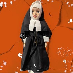 NWT 16" Nun Doll Porcelain w Stand by Classical
Treasures, Blue Glass Eyes